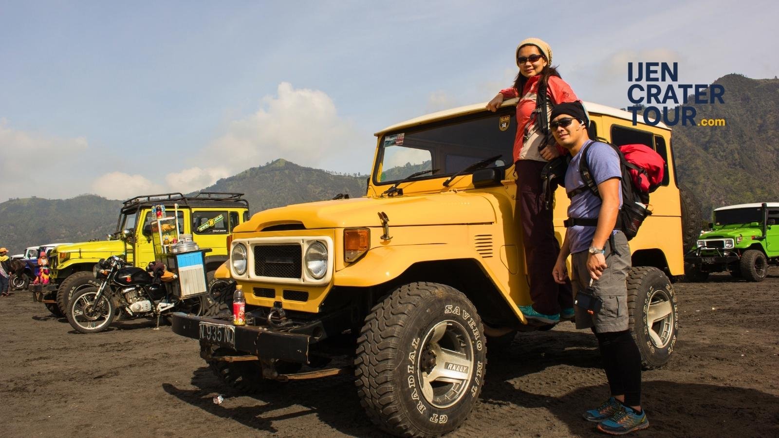 Bromo jeep tour sunrise crossing sea of sand Mount Bromo landscape East Java Indonesia private tour experience